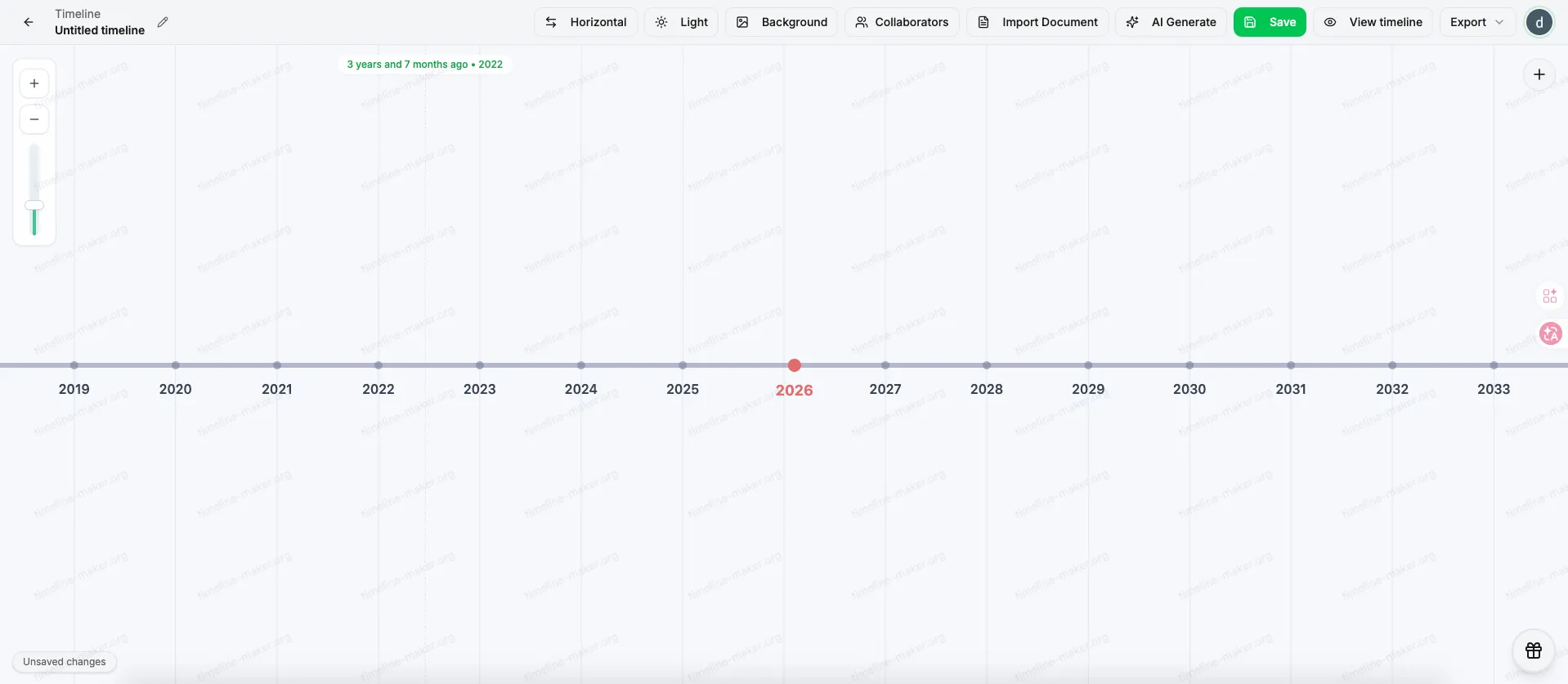 S02 - Editor initial blank canvas after creating a timeline