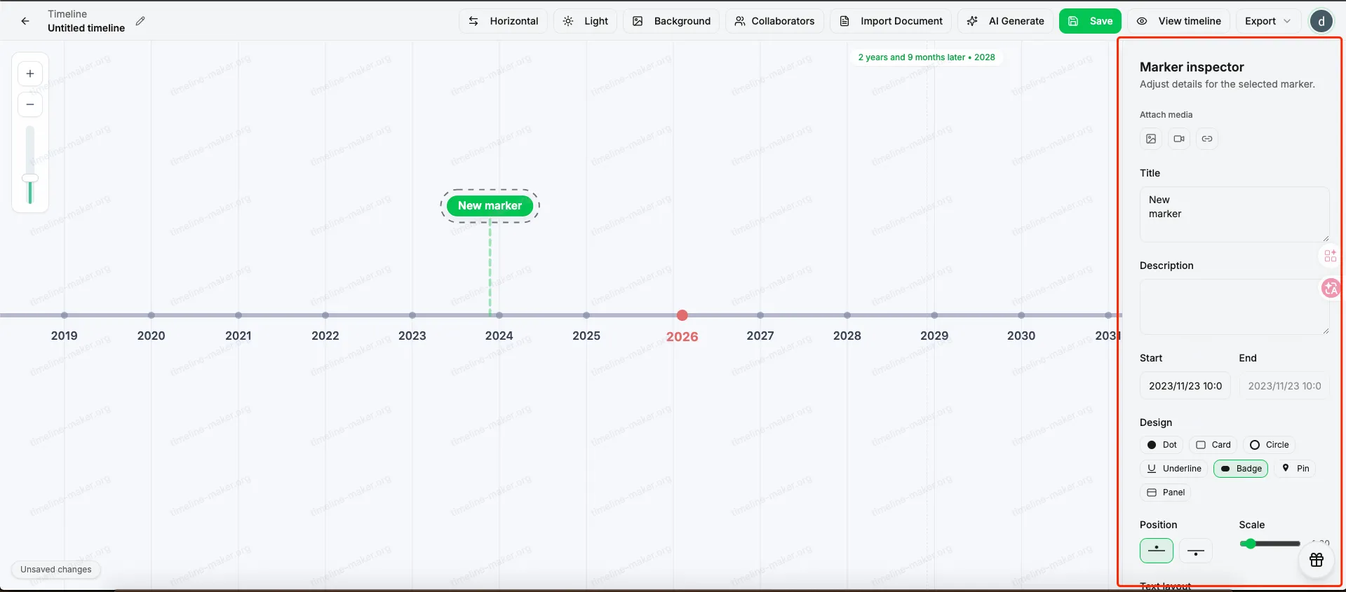 S06 - Event marker created and inspector visible