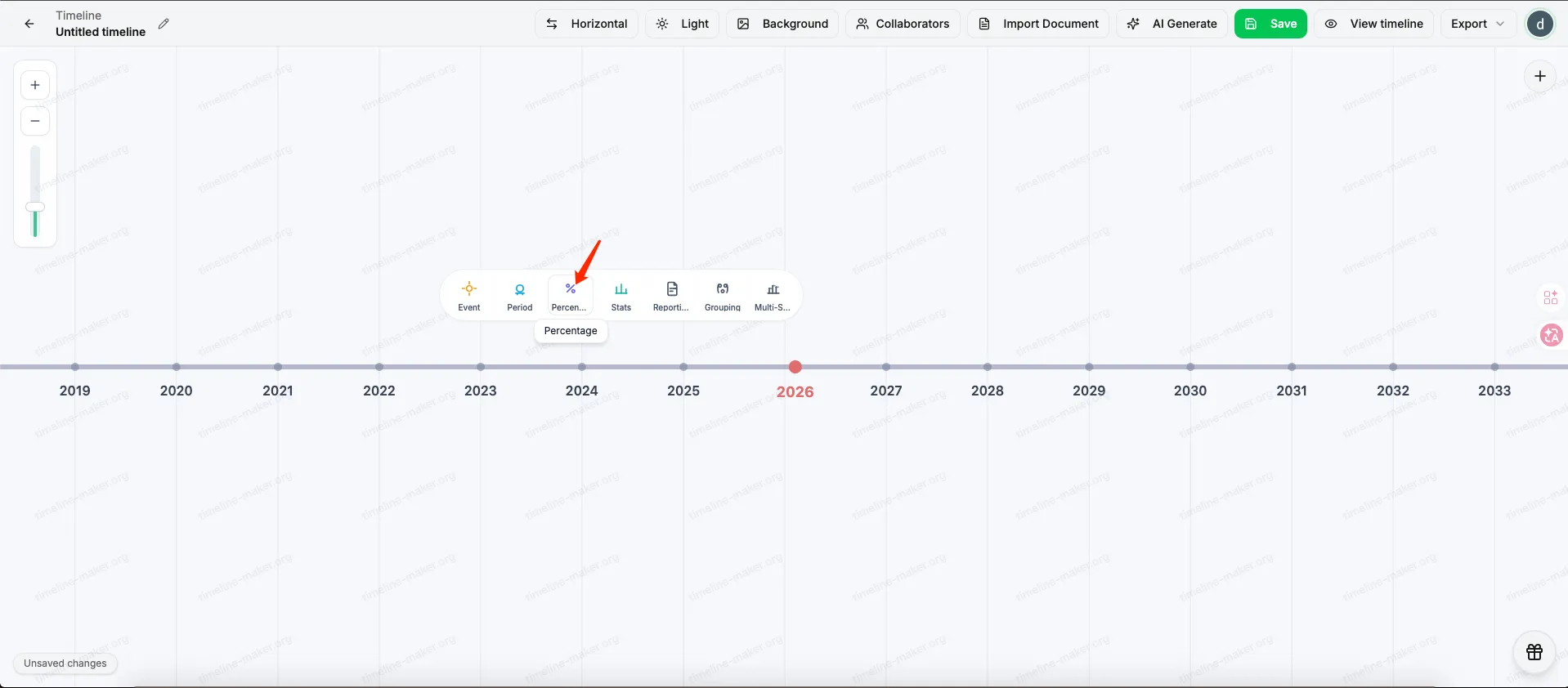 S09 - Percentage option in create menu