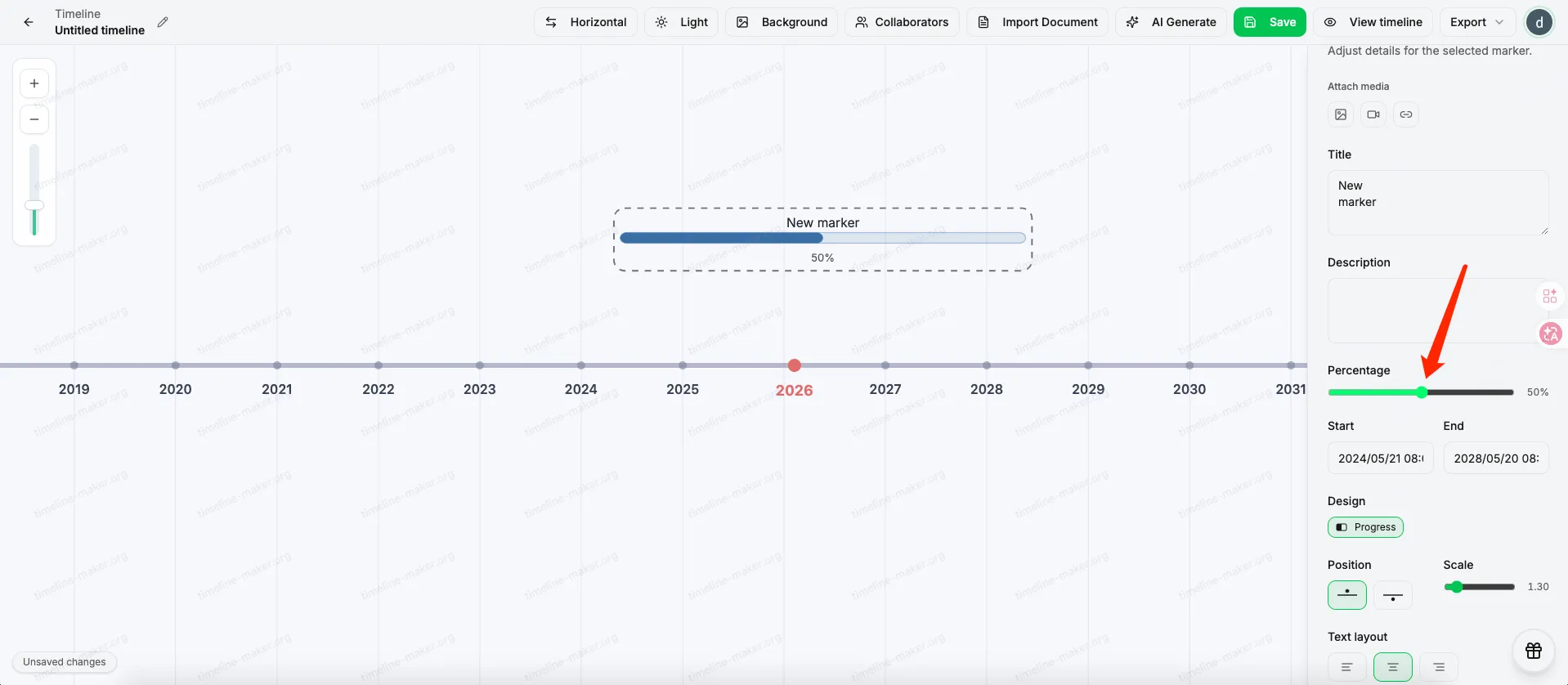 S10 - Percentage slider in inspector