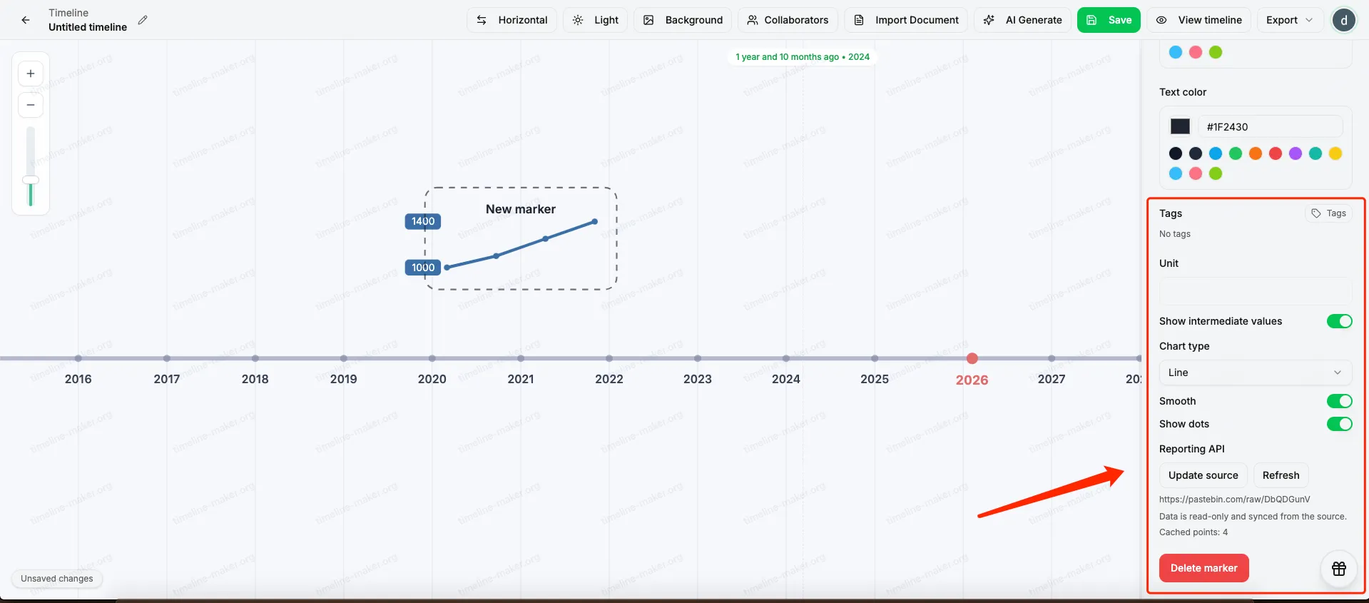 S15 - Reporting API connected state in right panel