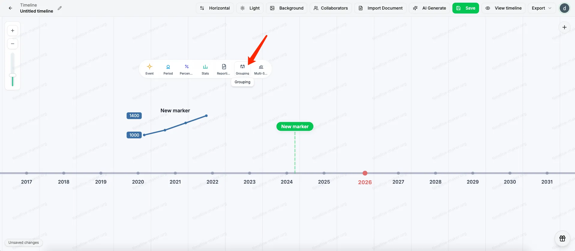 S17 - Grouping option in create menu